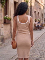 Sukienka Basic Nude - obrazek 3