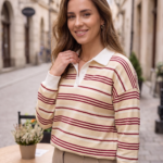 Bluza w paski z kołnierzykiem