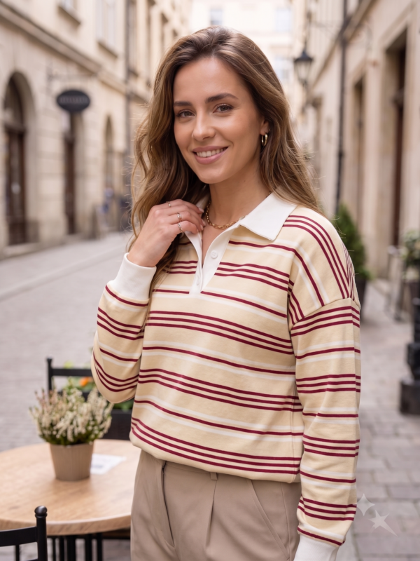 Bluza w paski z kołnierzykiem