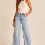 Jeansy wide leg z przetarciami i8 Love